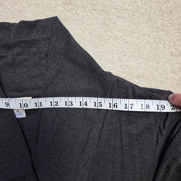 NWT Liz Claiborne Weekend Woman 3X Long Sleeve Open Cardigan Gray - Picture 8 of 16